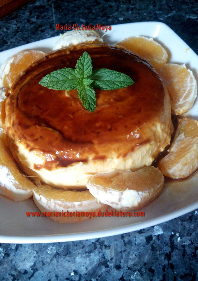 Una foto de Flan de naranja