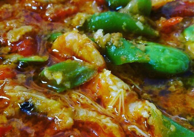Wajib coba! Bagaimana cara memasak Sambel godog buncis+udang+pete tanpa santan dijamin spesial