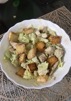 A picture of Chicken Caesar Salad.