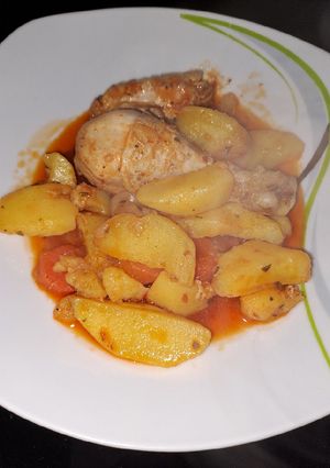 Krumpli fözelèk csirkével recept fotója