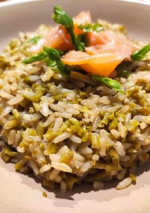Foto di Riso integrale con asparagi