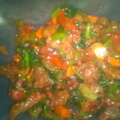 A picture of Wet fried beef.