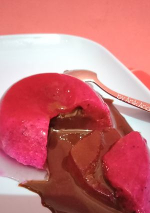 Foto resep Puding Lava Buah Naga Merah