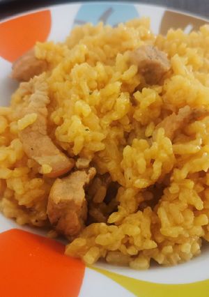Una foto de Arroz con lomo y panceta