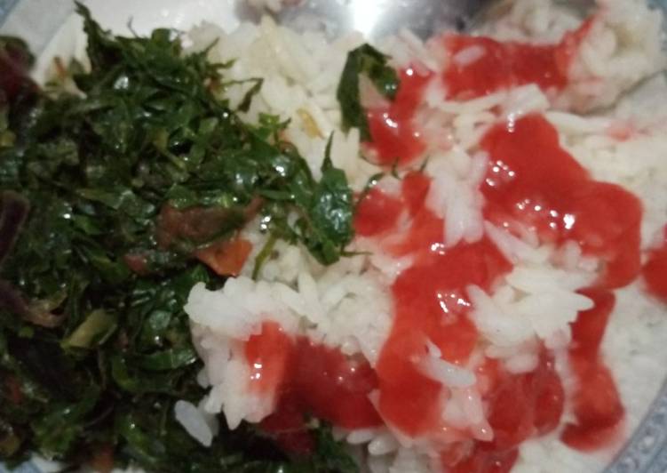 Simple Way to Make Ultimate Rice sukuma and sauce