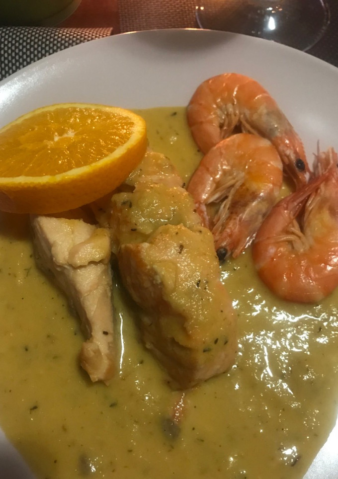 Una foto de Salmón a la naranja