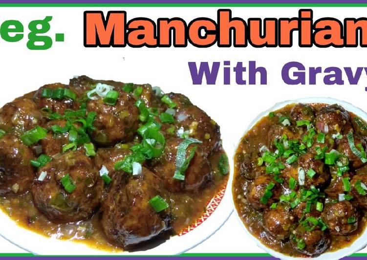 Recipe of Quick Veg. Manchurian recipie with Gravy