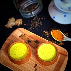 A picture of Immunity Booster Turmeric Milk. (Golden Milk).