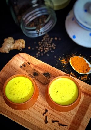 A picture of Immunity Booster Turmeric Milk. (Golden Milk).