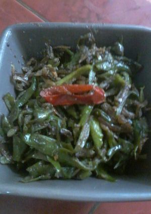 Foto resep Oseng kacang panjang pake teri asin