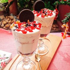 A picture of Pomegranate and Walnut Parfait With Greek Yoghurt.