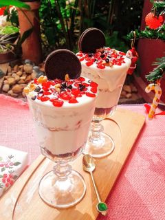 A picture of Pomegranate and Walnut Parfait With Greek Yoghurt.