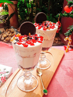 A picture of Pomegranate and Walnut Parfait With Greek Yoghurt.