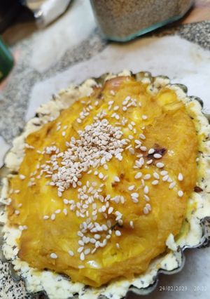 Una foto de Tarta de calabaza y queso sin gluten