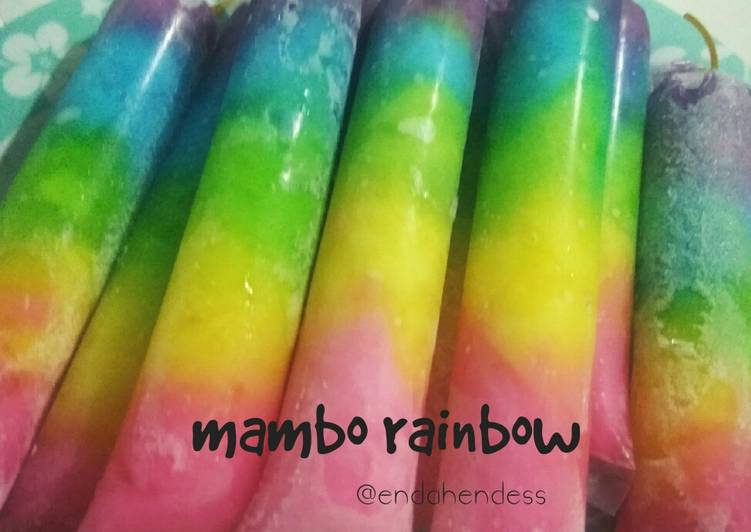 Bagaimana Menyiapkan Es mambo jelly rainbow ceria 🌈 Anti Gagal