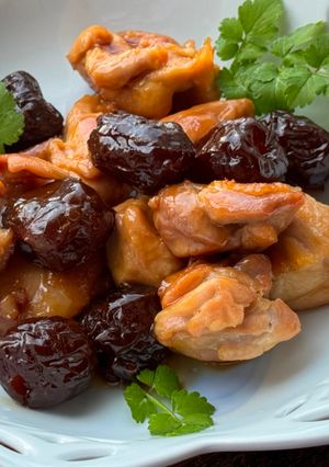 A picture of Japanese Soy Chicken with Dates.