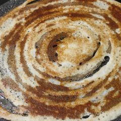 A picture of #RSC#Plain dosa with chutney,capsicum sambar,and gun powder..
