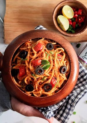 A picture of Slow Roasted Tomato Spaghetti.