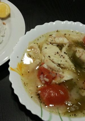 عکسی از دستور سوپ ماهی و ریحان