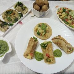 A picture of Satvik salsa in vrat special Platter.