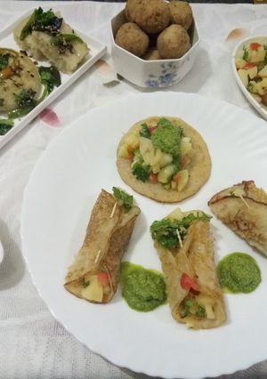 A picture of Satvik salsa in vrat special Platter.