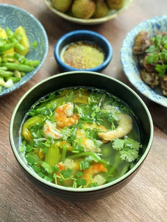 Hình của món Canh Bông Bí Nấu Tôm.