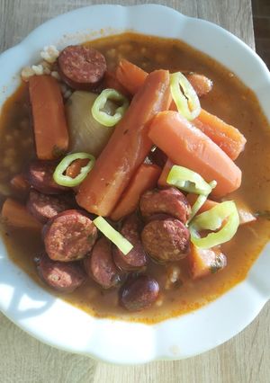 Bableves kolbásszal recept fotója