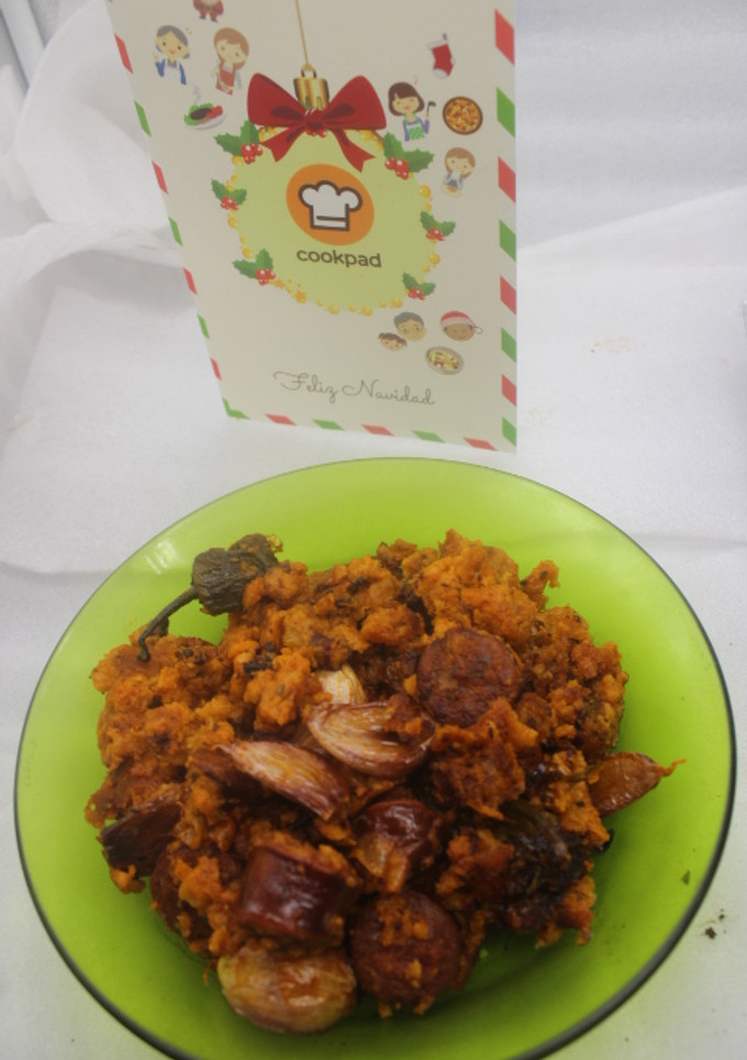 Una foto de Migas con pimientos de Padrón