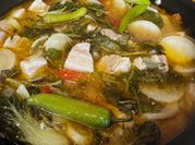 A picture of water spinach with pork