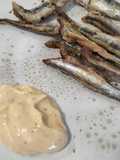 Boquerones al horno con ajonesa