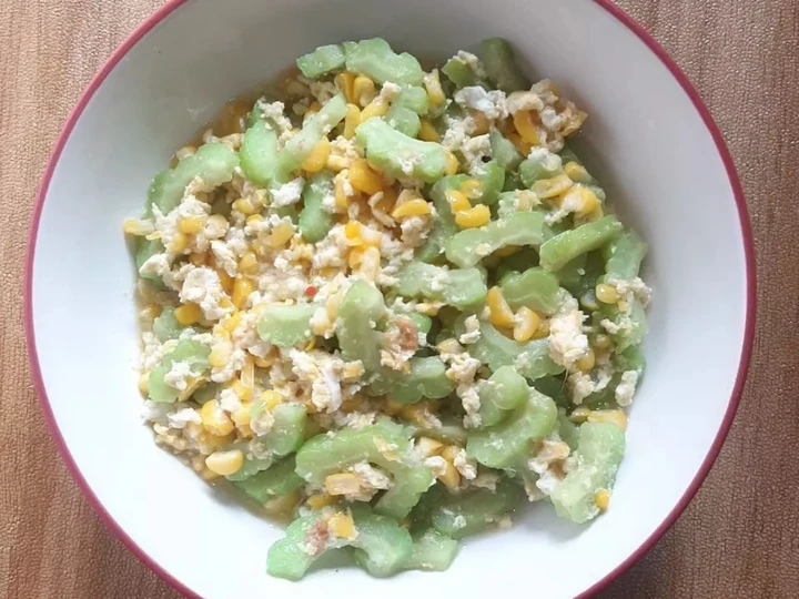 Langkah Gampang Menyiapkan Resep Sayur tumis pare mix telur dan jagung manis yang Lezat Sekali Anti Ribet, Bikin Ngiler