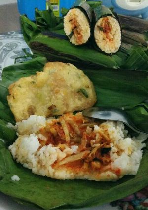 Foto resep Nasi Bakar Ikan Teri Pedas