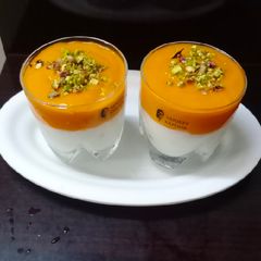Mango milk pudding A picture of Mango milk pudding.