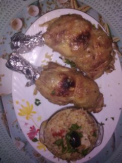 صورة لوصفة افخاذ دجاج محشية بالأرز