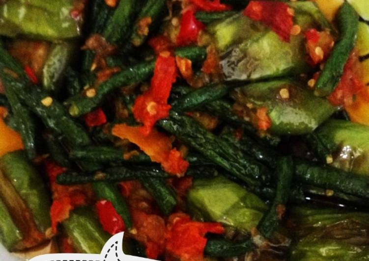 Balado Terong dan Kacang Panjang