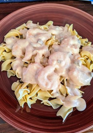 A picture of Shrimp with Spicy Cream Sauce.