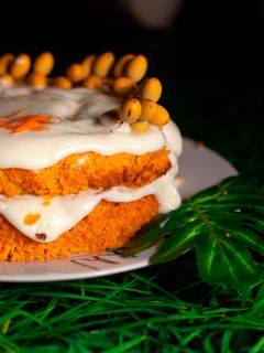 Una foto de Tarta de quinoa y zanahoria con frosting de queso (sin gluten)