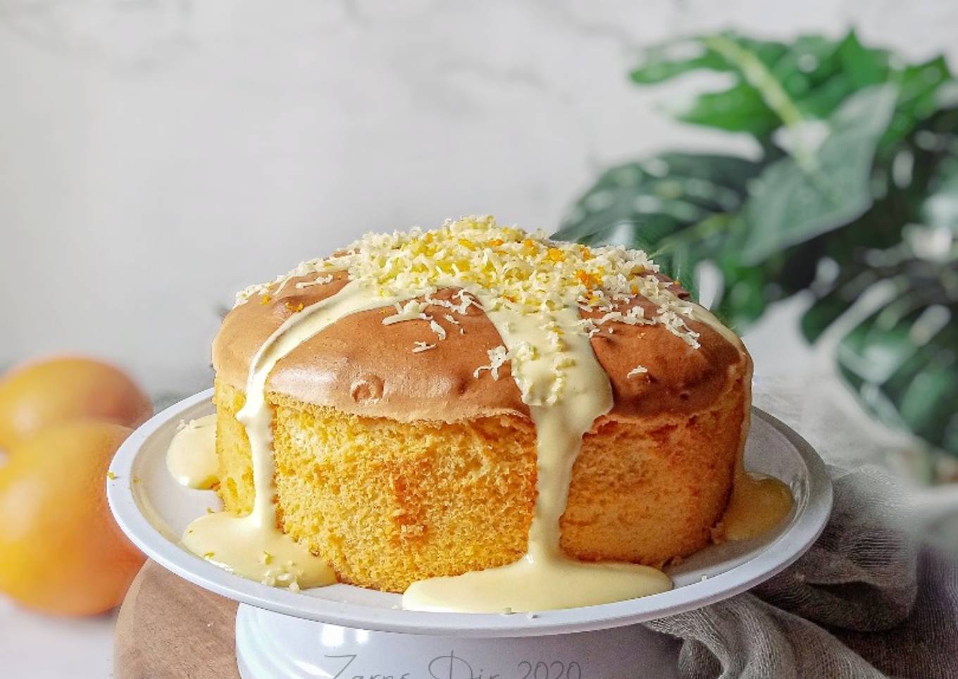 Resepi Orange Chiffon Cake with Creamy Cheese yang Memang Lazat dan Simpel
