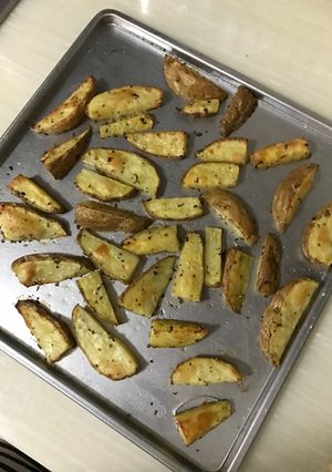 Foto resep Baked potato wedges (side dish)