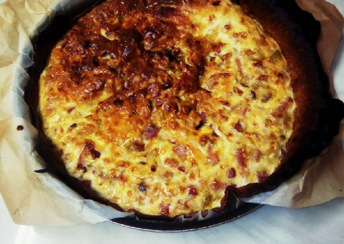 Tarte poireaux lardons