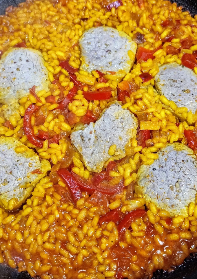 Una foto de Arroz con solomillo ibérico de cerdo