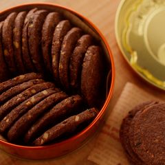 A picture of Crunchy! Easy Cocoa Cookies with Almonds, Walnuts, and Raisins🍪.