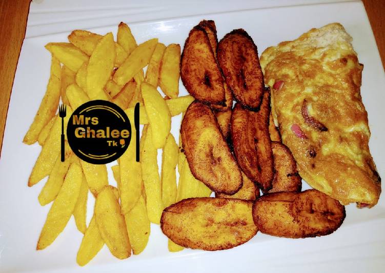 How to Prepare Speedy Chips and plantain with egg | Simple Recipe For One