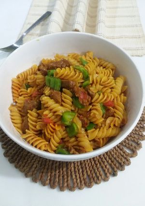 A picture of Fusilli pasta.