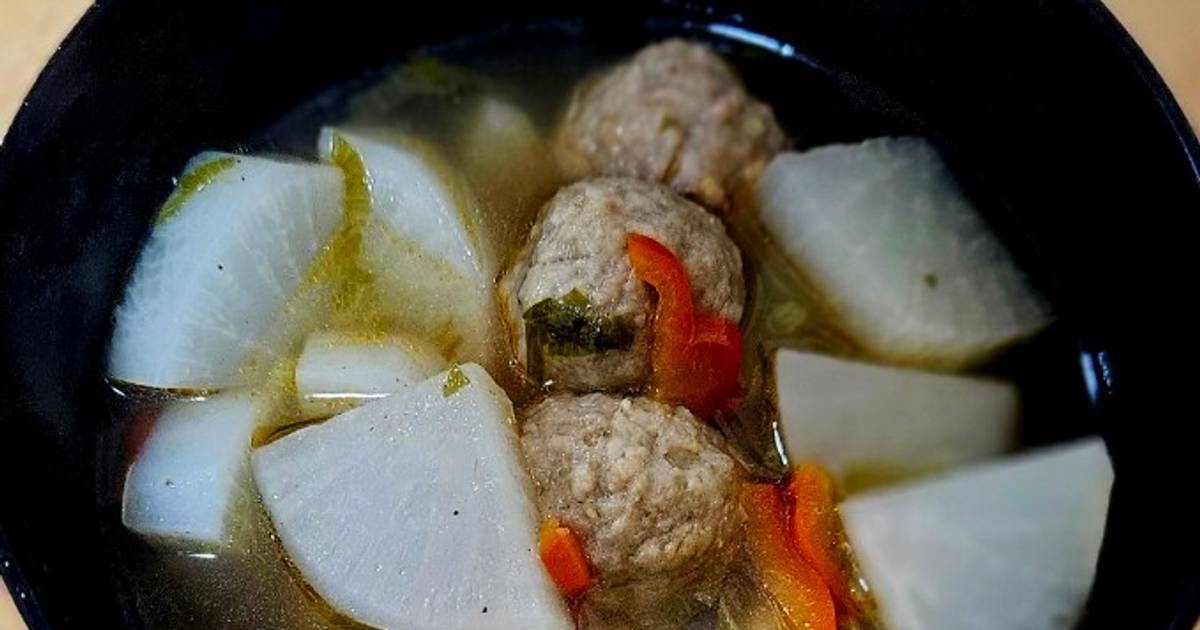Resep Sup Daging Bola Ayam Dan Lobak Paling Mudah dan Enak