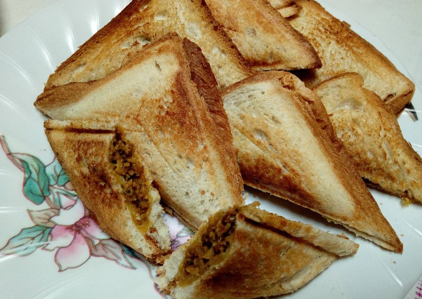 Soya Mince toasted Sandwich#festivecontest