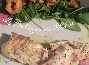 Foto di Spigola in crosta di sale di marsala e olio evo aromatizzato alle arance di Sicilia