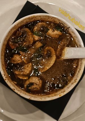 A picture of Oyster Mushroom and Silken Tofu Soup.