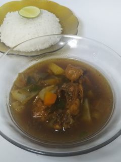 Foto resep Rawon ayam sayur