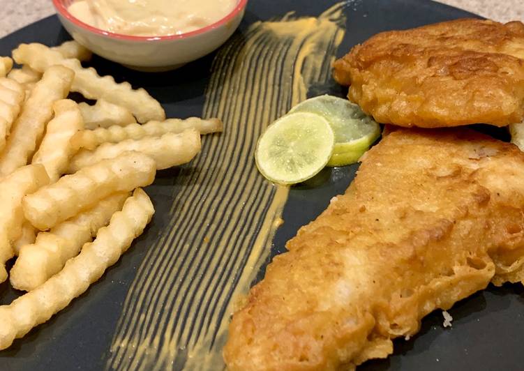 Traditional English fish and chips